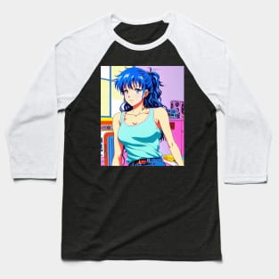 anime girl lofi music 90s retro aesthetic Anime Baseball T-Shirt